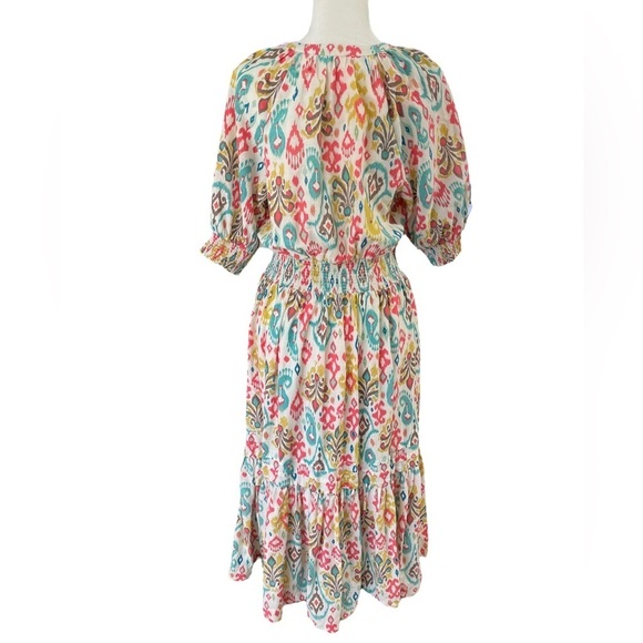 Anthropologie Felipa Maxi Dress Tiered Hem Puff Sleeve Influencer Fave Pockets - Picture 11 of 13